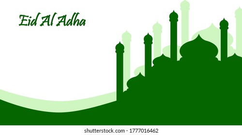 White and green Eid al-Adha greeting cards for templates