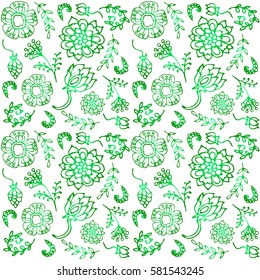 white green floral vector texture, painted flowers, wedding card, vintage style