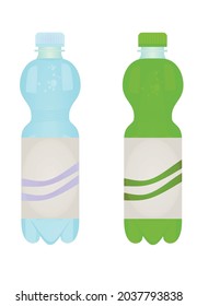 White and green juice bottle. vector