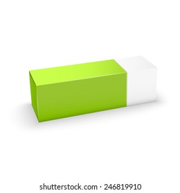 white and green leather box, excellent vector illustration, EPS 10