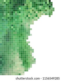 White green mosaic background. Geometric template with mesh of squares for your amazing design.