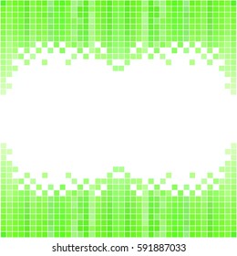 White green mosaic background. Geometric template with mesh of squares for your amazing design. Cells.