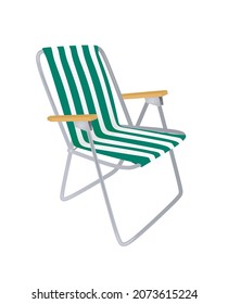 White and green outdoor chair. vector illustration