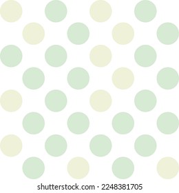 White and green pastel polka Dot pattern background. Vector illustration.