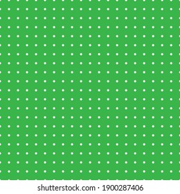White and green Polka Dot seamless pattern. Vector background.