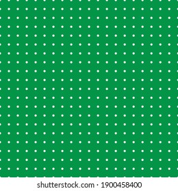 White and green Polka Dot seamless pattern. Vector background.