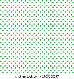 White and green Polka Dot seamless pattern. Vector background.