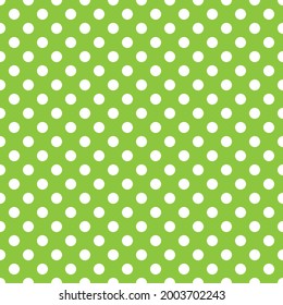 Patrón sin fisuras de Polka Dot blanco y verde. En el caso de las setas, manteles, ropa, camisas, vestidos, papel, ropa de cama, mantas, edredones y otros productos textiles. Fondo vectorial.
