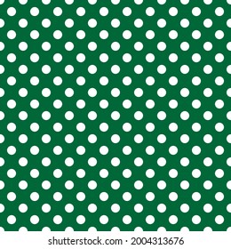 White and green Polka Dot seamless pattern. Vector background.