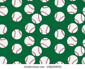 White Green Red Baseball Balls Pattern