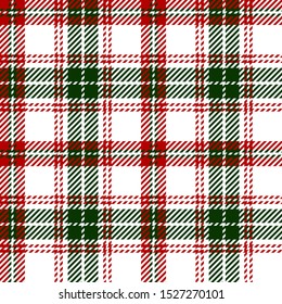 White, Green and Red tartan plaid Scottish seamless pattern.Texture from plaid,tablecloths, clothes, shirts, dresses, jacket, skirt, paper, blankets and other textile products. Christmas concept.