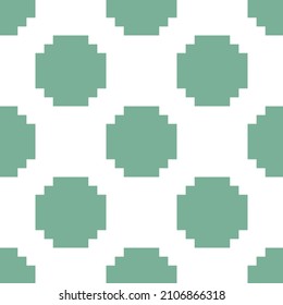 White and green retro Polka Dot seamless pattern pixel art. Vector illustration.