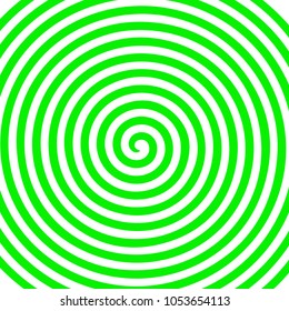white green round abstract vortex hypnotic spiral wallpaper. Vector illustration optical illusion spiral anaglyph opt art illustration. Volute, spiral, concentric lines, circular, rotating background.
