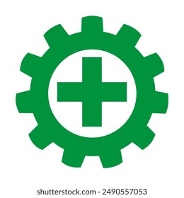 white and green safety symbol.vector illustrator