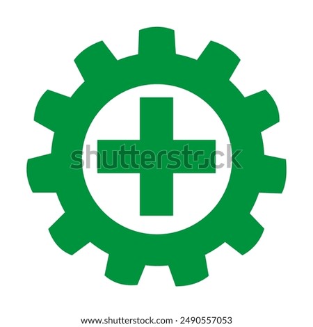 white and green safety symbol.vector illustrator