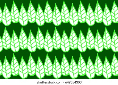 White and green seamless leaves modern vector clean simple editable pattern