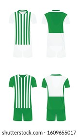 White and green soccer shirt and shorts. vector illustration