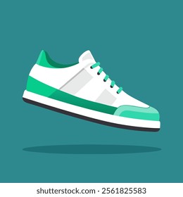 white green sport sneaker vector illustration