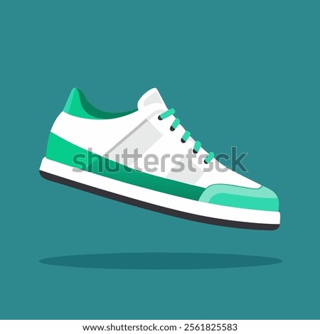white green sport sneaker vector illustration