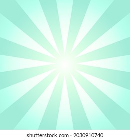 White and green Sunburst Pattern Background. Sunburst with rays background. Vector illustration. White and green radial background. Halftone background.