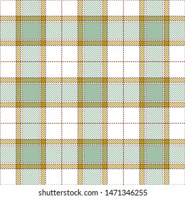 White and Green Tartan Plaid Scottish Seamless Pattern. Texture from tartan, plaid, tablecloths, shirts, clothes, dresses, bedding, blankets and other textile.