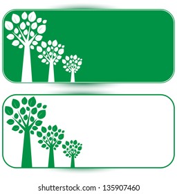 white and green trees on a white and black background
