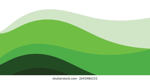 White and green wavy vector abstract background illustration with curved lines and gradient vector eps10