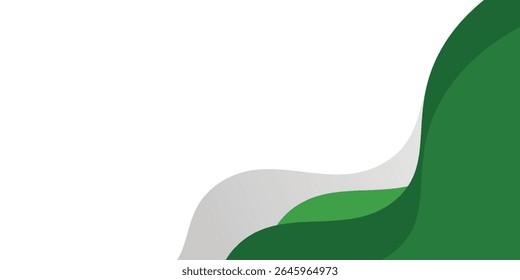 White and green wavy vector abstract background illustration with curved lines and gradient. vector esp10
