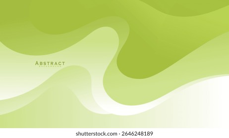 Ilustración de fondo abstracto de Vector ondulado blanco y verde con líneas curvas y gradiente
