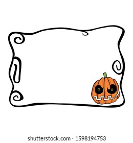 White Greeting Card Design with Pumkin Monster Theme