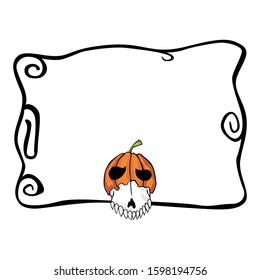 White Greeting Card Design with Pumkin Monster Theme