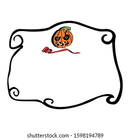 White Greeting Card Design with Pumkin Monster Theme