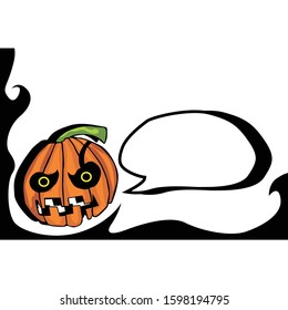 White Greeting Card Design with Pumkin Monster Theme