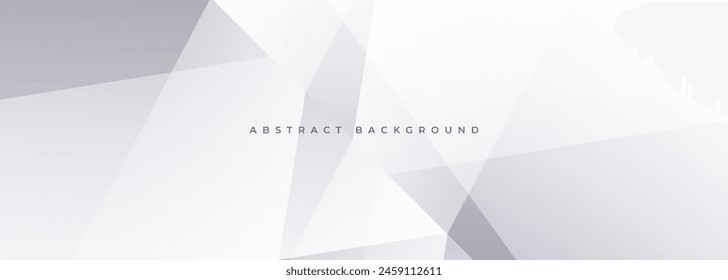 White and grey 3d modern abstract background with polygonal texture. Soft gray wide abstract banner. Vector illustration