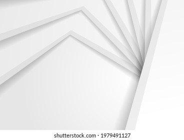 White and grey 3d paper abstract corporate background. Geometry vector design
