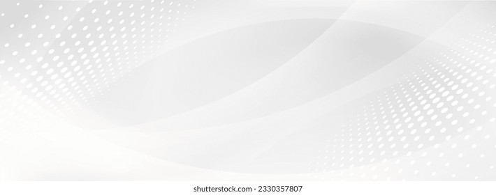 White and Grey Abstract Background with Dots. Vector Illustration.