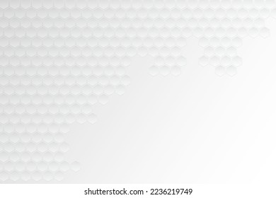White and Grey abstract background of hexagon.  molecular structure and chemical elements. Medicalscience and technology concept.