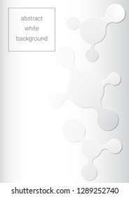 white grey abstract background with several flat liquid shapes