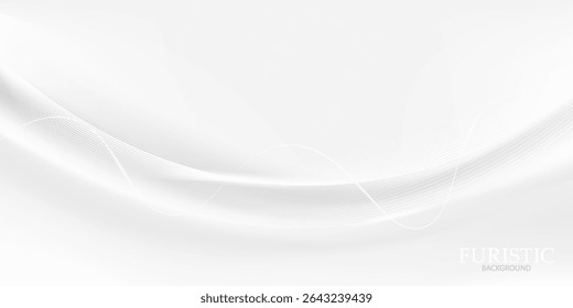 Fondo abstracto blanco y gris. Fondo Abstractas de líneas onduladas suaves, patrón borroso. Fondo de Vector pálido claro. Patrón geométrico pálido Abstractas EPS 10