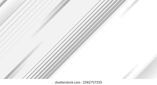 white and grey abstract background with straight lines best for banner, flyer, cover