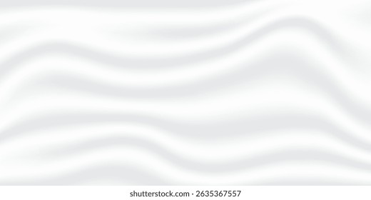 White and grey abstract background with wavy lines and aluminum foil patterned gradient texture, ideal for modern, elegant or tech-themed designs.