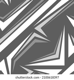 White Grey Abstract geometric seamless pattern with polygonal shapes. Modern digital camouflage textured racing vinyl print pattern. Vector background.	