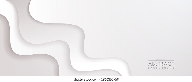 White and grey abstract modern background futuristic graphic energy sound waves technology concept hand drawn doodle waves dynamic shapes monochrome banner. Simple white background paper cut style