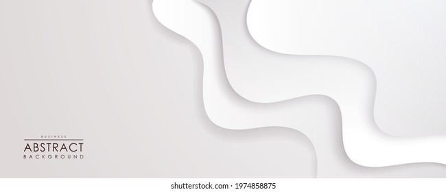 White and grey abstract modern background futuristic graphic energy sound waves technology concept hand drawn doodle waves dynamic shapes monochrome banner. Simple white background paper cut waves