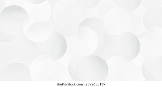 White and grey abstract modern transparency circle presentation background. Vector circles template vector design simple abstract modern background