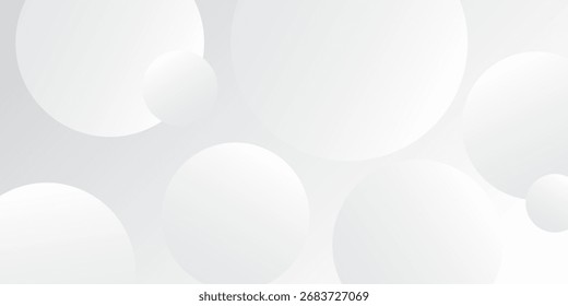 White and grey abstract modern transparency circle presentation background. Vector circles template vector abstract simple