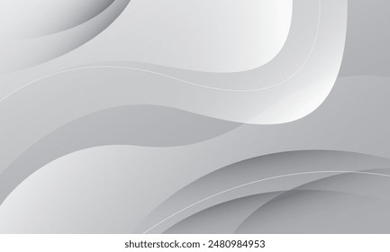 White and grey abstract wave background. Eps10 vector