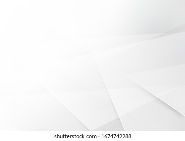 White And Grey Background. Corporate Technology Modern Design. Pattern Style Geometric. Abstract Modern Background Used About Technology Or Product Presentation Backdrop. Vector Illustration.