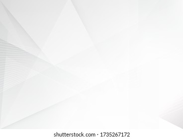White and grey background. Corporate technology modern design. Pattern style geometric. Abstract modern background used about technology or product presentation backdrop. Vector illustration.