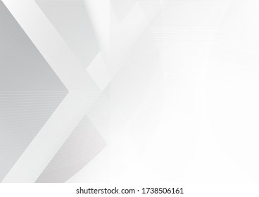 White and grey background. Corporate technology modern design. Pattern style geometric. Abstract modern background used about technology or product presentation backdrop. Vector illustration.